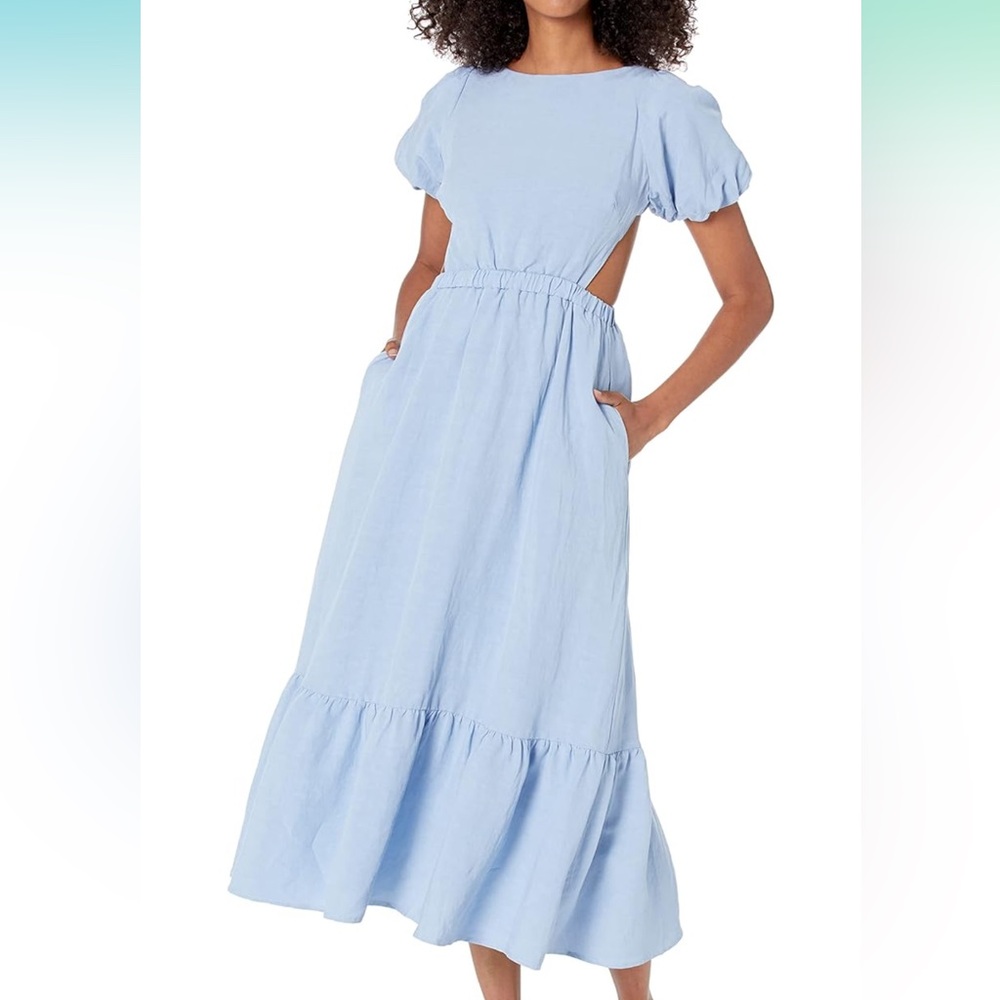New with out tags ASTR the label jelena blue puff sleeve dress! XS. Brand new.